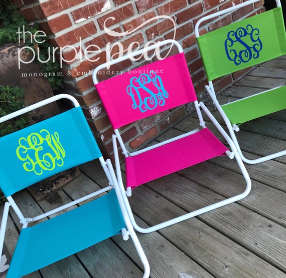Monogrammed Beach Chair Monogrammed Sand Chair Lounge Chair Etsy