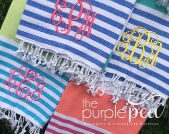 Turkish Towel-Monogrammed, Monogrammed Towel, Beach Towel, Graduation, Birthday, Turkish Towel, Peshtemal, Bridesmaid Gifts, Bridal Party