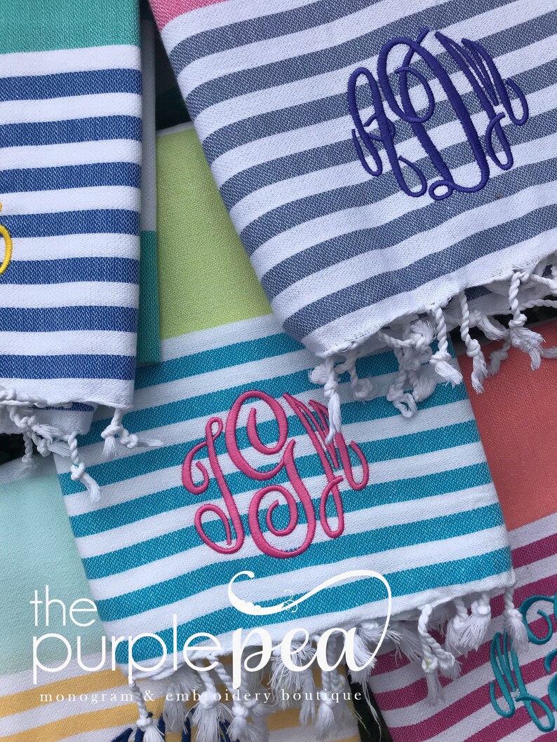 Turkish Towelmonogrammed Monogrammed Towel Beach Towel Etsy