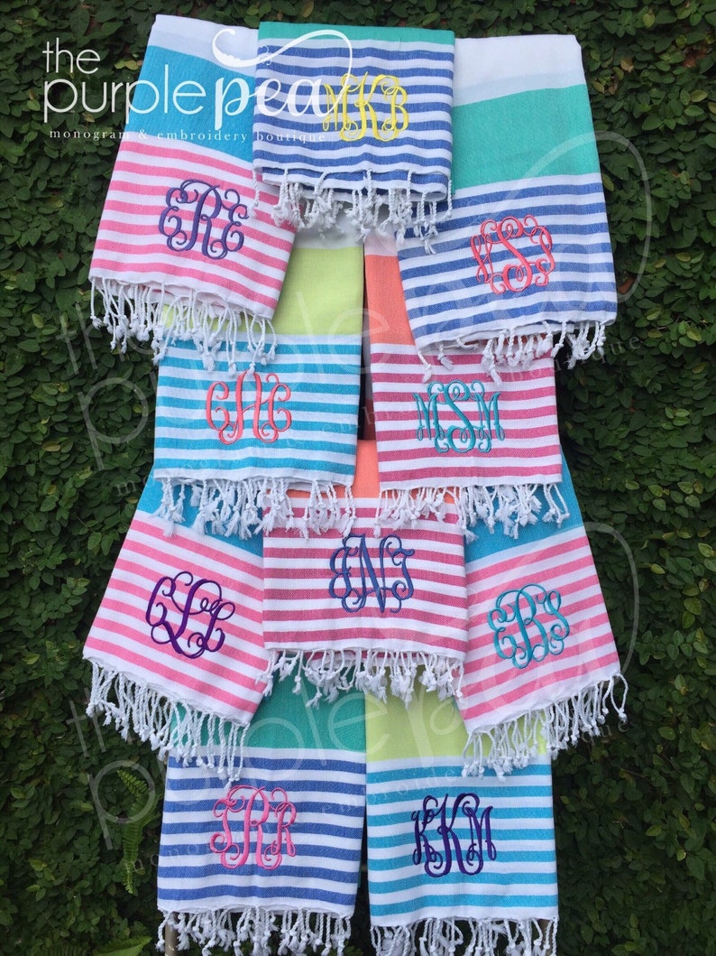 Turkish Towelmonogrammed Monogrammed Towel Beach Towel Etsy