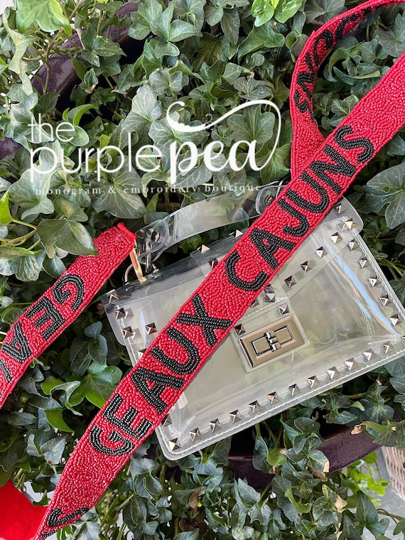 Beaded Purse Strap Geaux Cajuns ULL Geaux Tigers Game Day 