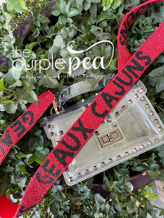 Beaded Purse Strap Geaux Cajuns ULL Geaux Tigers Game Day 