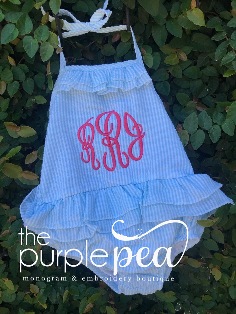 Monogrammed swimsuit ~ Girls Bathing Suit Summer 2018 Girls Monogrammed Swimsuit One Piece~ Monogrammed Swim suit ~ Girls Swimsuit ~ See