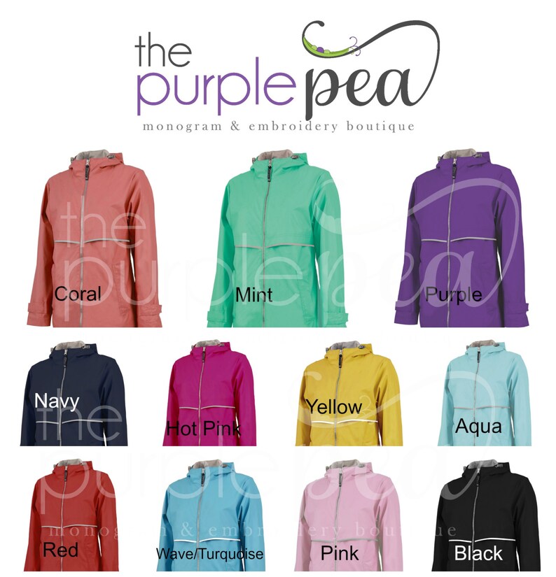 Monogrammed Rain Jackets Momogrammed Raincoat Charles Rivers Etsy