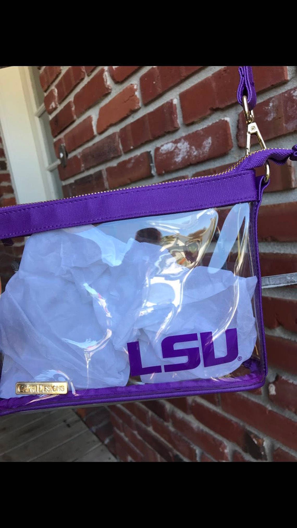 Clear Stadium Purse Football Clear Bag LSU Purse Geaux Etsy