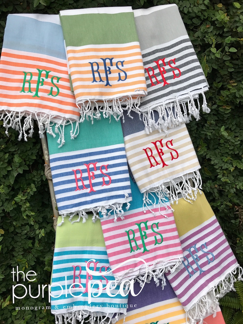 Turkish Towelmonogrammed Monogrammed Towel Beach Towel Etsy