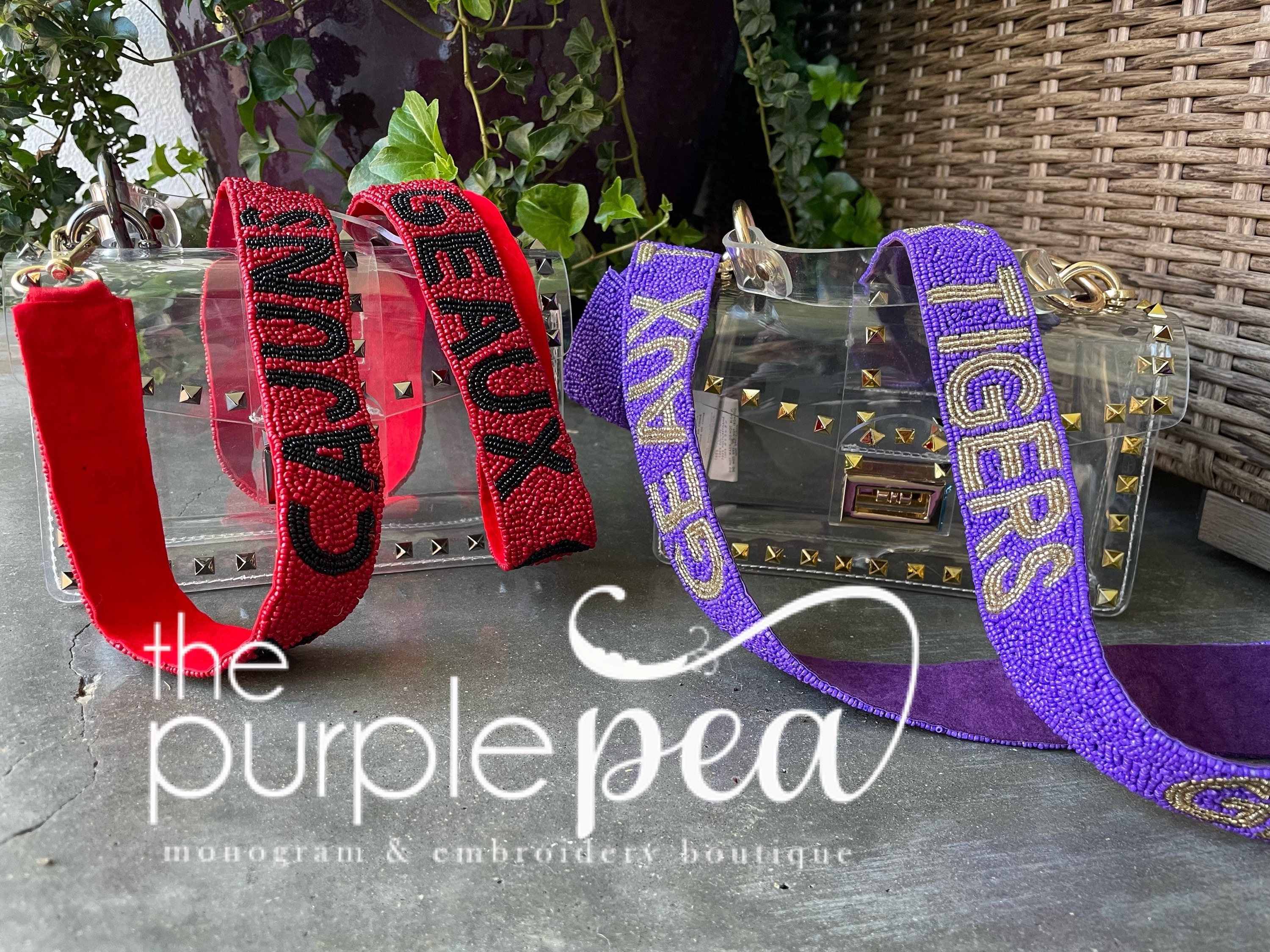 Our Beaded Purse Strap - Purple/Gold Geaux Tru Colors Gameday are