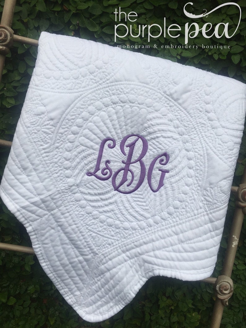 Monogrammed Baby Quilt Baby Blanket Baby Shower Gift Etsy