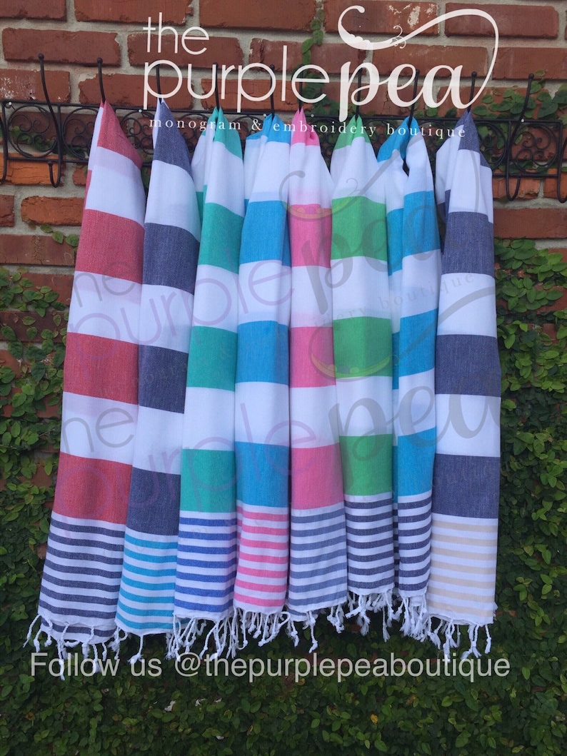 Turkish Towelmonogrammed Monogrammed Towel Beach Towel Etsy