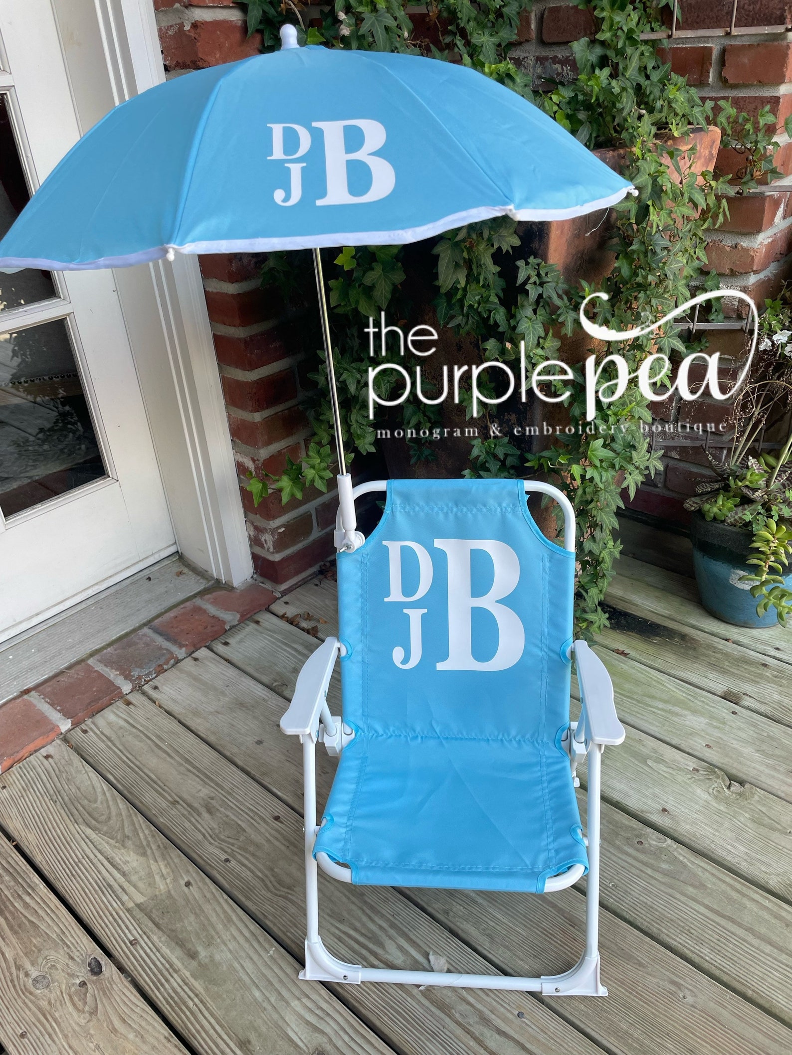 Monogrammed Kid's Beach Chair W/ Umbrella - Etsy