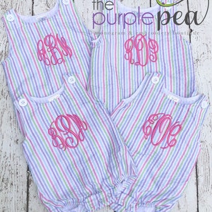 Monogrammed Bubble, Seersucker