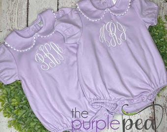 Burbuja de niñas con monograma, burbuja con cuello