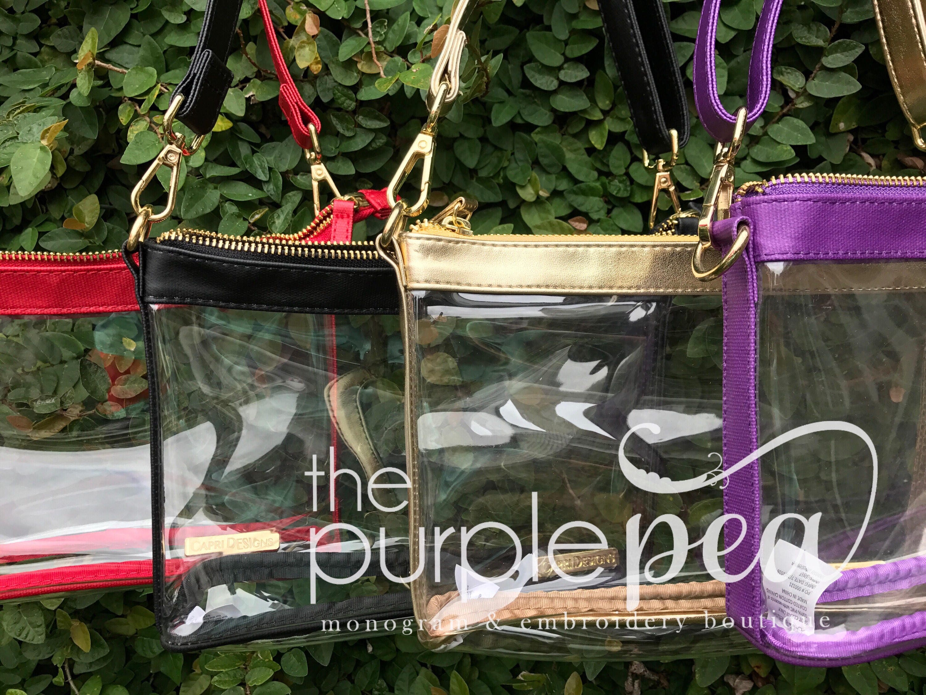 Clear Stadium Purse, Clear Bag, LSU Purse, Geaux Tigers, NFL Purse