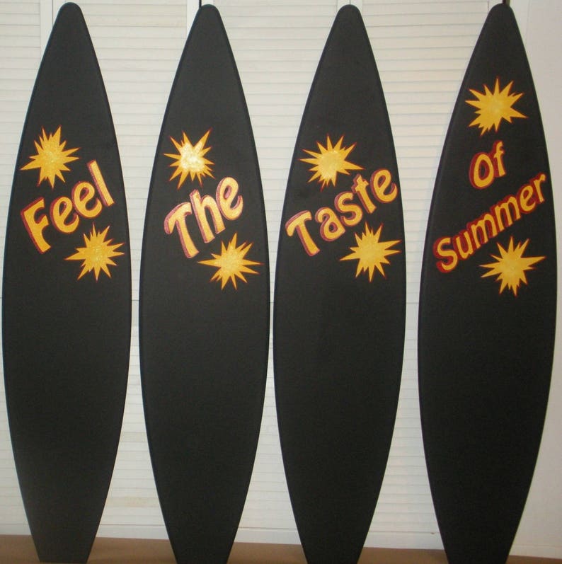 4ft chalk chalkboard surf surfboard wall sign menu guest Etsy