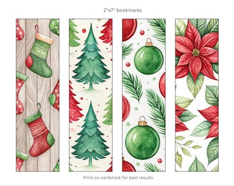 Conjunto de marcadores navideños para imprimir en formato imprimible