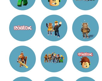 Etiquetas adhesivas para cupcakes, círculos redondos de 2 pulgadas, etiquetas adhesivas para fiestas, etiquetas de regalo de cumpleaños, inspiradas en Roblox