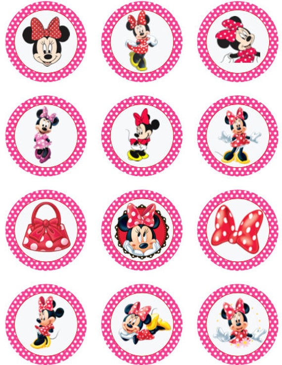 minnie inspired cupcake toppers or stickers favor tags digital etsy new zealand