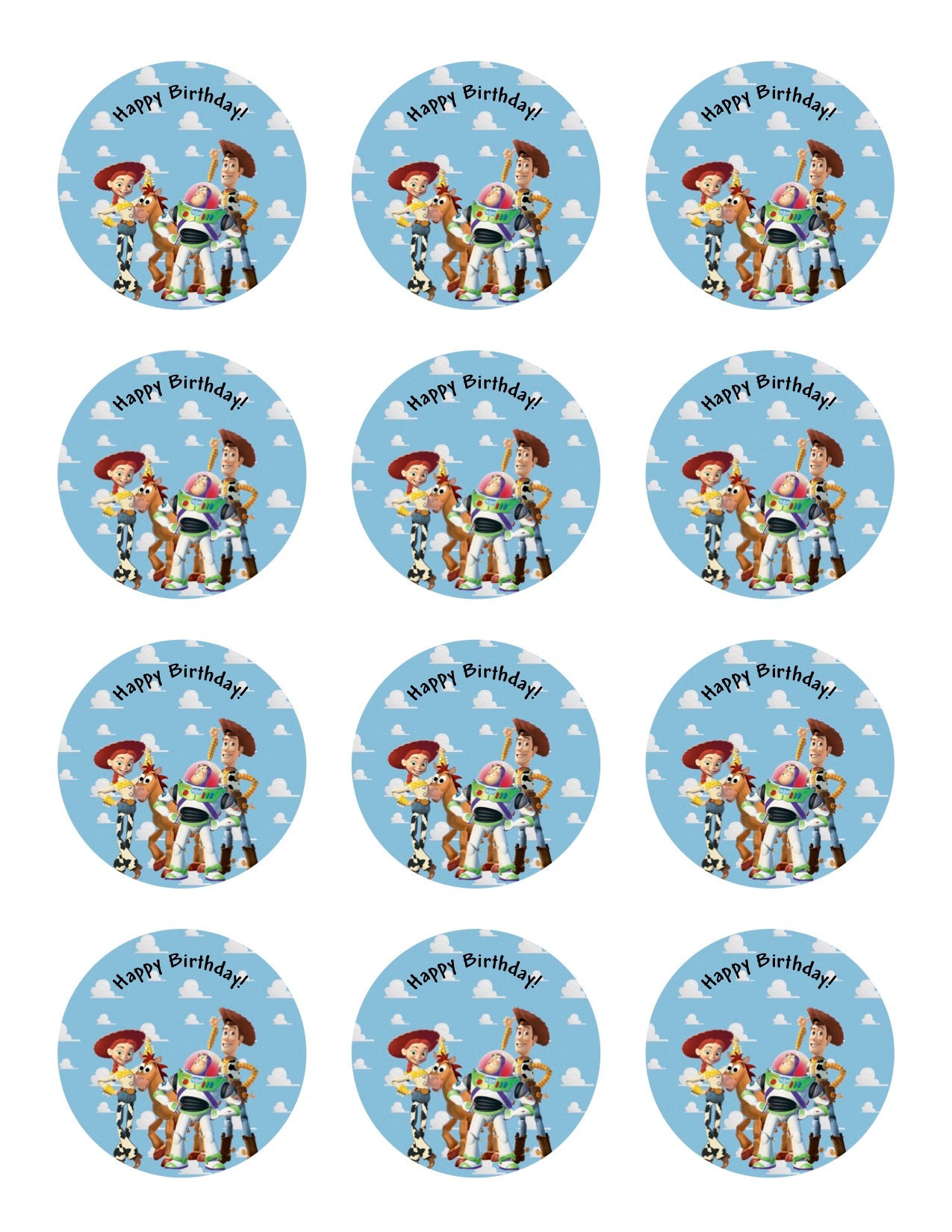 Favor Stickers Birthday Sticker 2 Inch Circle Stickers Birthday Cupcake Stickers Make a Wish Sticker