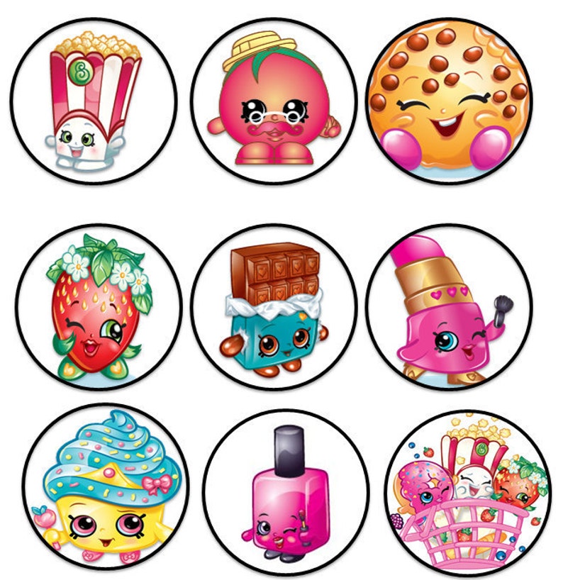Shopkins cupcake toppers or stickers digital download 2 inch | Etsy