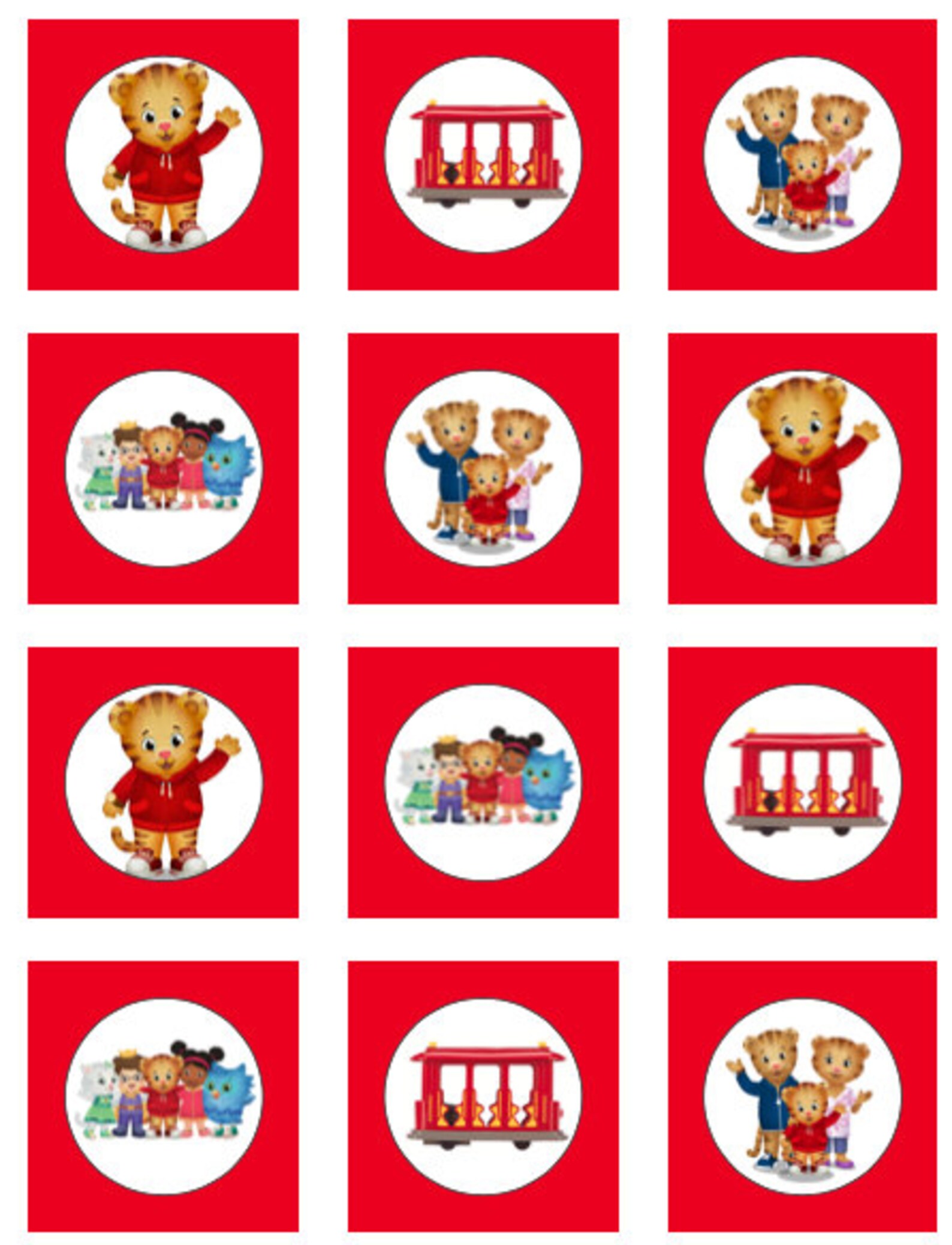 Daniel Tiger Cupcake Toppers or Stickers Favor Tags Digital | Etsy