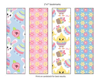 Easter Bookmarks Digital Printable Bookmarks | Digital Bookmark | Instant Download | 2x7 PNG File