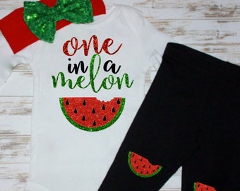 Watermelon Birthday One- One In A Melon Top First Birthday