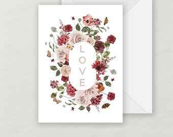 Lush Roses Love Greeting Card 5x7 | Recycled Eco-friendly Cardstock