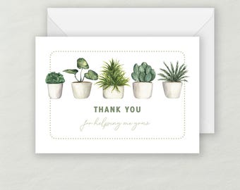 Houseplants Thank You Greeting Card | Eco-Friendly Recycled Cardstock