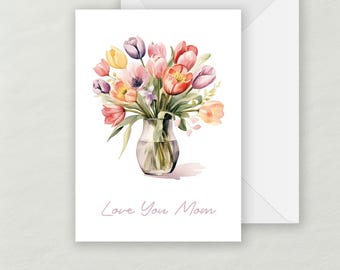 Tulips Mother's Day Greeting Card | Recycled Eco-friendly Cardstock