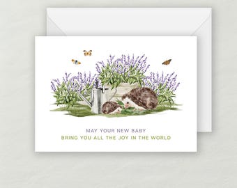 Hedgehog Baby Greeting Card | Eco-Friendly Recycled Cardstock