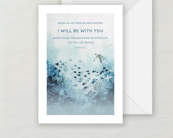 Deep Waters Sympathy Christian Greeting Card 5x7 | Recycled Eco-friendly Cardstock