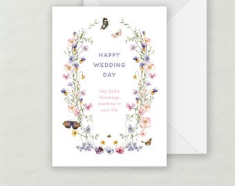 Fluttering Butterflies Wedding Greeting Card | Recycled Eco-friendly Cardstock