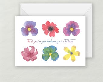Vibrant Blooms Thank You Greeting Card | Recycled Eco-friendly Cardstock