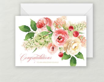 Botanical Wedding Greeting Card | Recycled Eco-friendly Cardstock