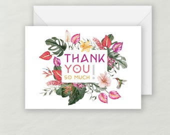 Tropical Vibes Thank You Greeting Card | Recycled Eco-friendly Cardstock