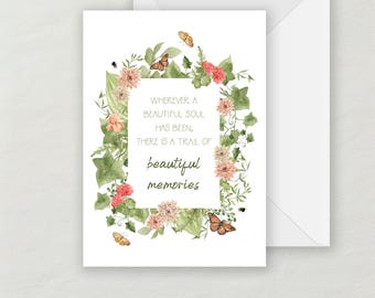 Memories Sympathy Greeting Card 5x7 | Recycled Eco-friendly Cardstock