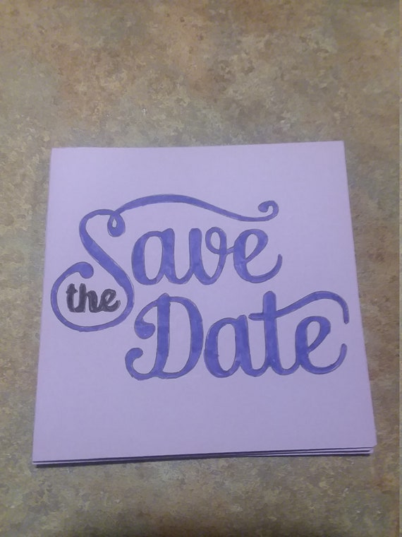 Set of 4 Save The Date Notecards Etsy
