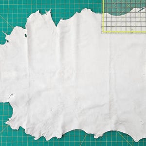 Leather Sheep Hide, Ecoprint, Botanical Print, Reenactments, Renaissance, 1.1-1.5 oz, Off-White, 5.5-6.5 sq.feet, Use Home Sewing Machines