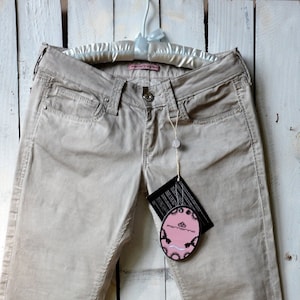 Vintage Low Rise Jeans Italian Fashion by Fornarina Summer Lightweight Slim Jeans Gray Color