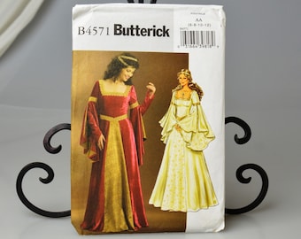 Medieval Gown Sewing Pattern: Butterick B4571, Size 6-12