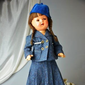 Antique Composition Shoulder Head Doll Cloth Stuffed Body with Cry Mechanism Doll Vintage Handmade Clothes Composition Collectible Doll