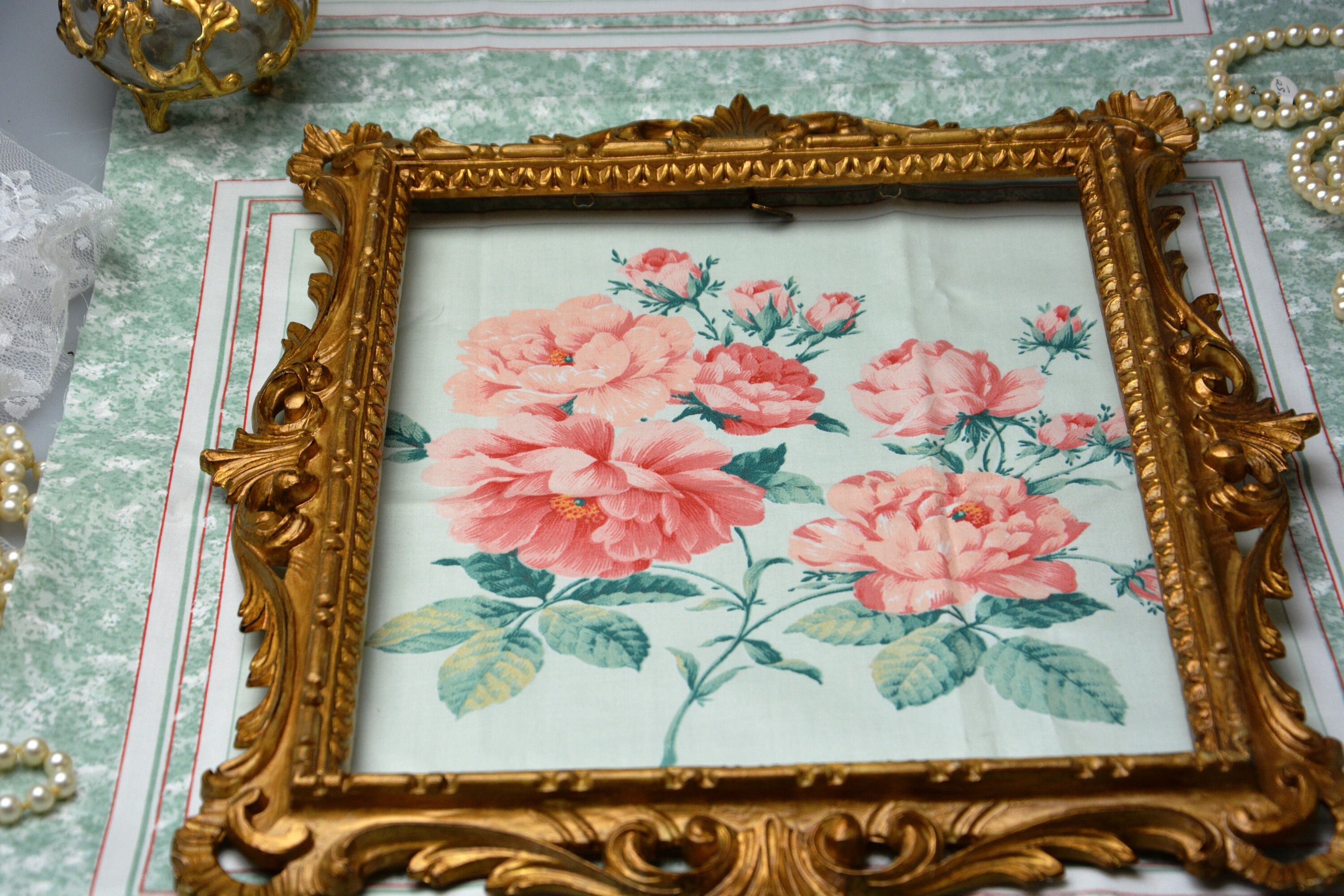 Vintage Rose Pillow Panels Printed Cotton Panel for DIY Shabby Etsy