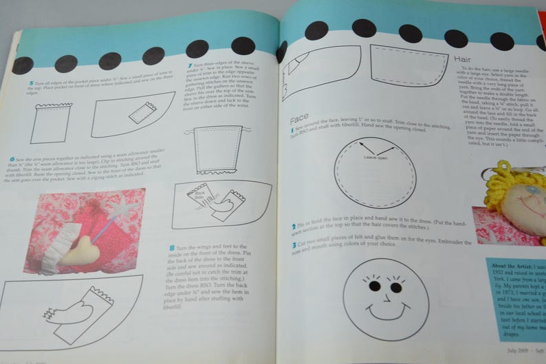 Craft Magazine Soft Dolls & Animals July 2009 DIY Doll Pattern Designer Doll 90 Dolls of All Kinds image 9