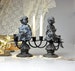 Set of 2 Vintage Figurine Candelabras Victorian Style Cottage French Chic Decor Metal Candle Holder Antique Style Candelabra Romantic Decor 