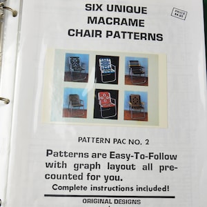 Macrame Design Collection Copy Printed Workbooks Macrame Pattern of Lawn Chairs & Stool