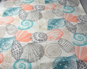 Seashell Fabric by Richloom Outdoor Ocean Cottage Decor Beach Bedding DIY Pillow
