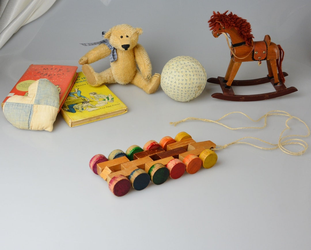 Vintage Wooden Pull Toy Nursery Decor Primitive Wood Pulling Etsy