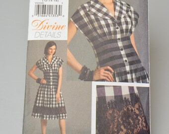 Divine Details Dress Pattern Vogue V8353 size D (12-14-6)