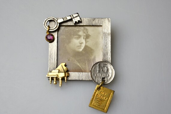 Vintage Mixed Assemblage with Found Objects Desig… - image 2