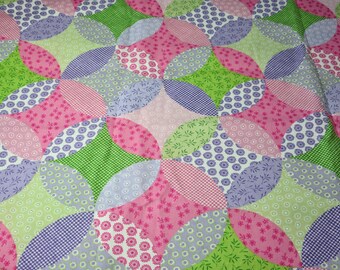 Faux Patchwork Fabric: Pastel Cotton Canvas, 46" Wide